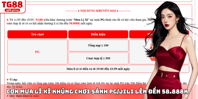 cơn mưa lì xì sảnh pg tg88