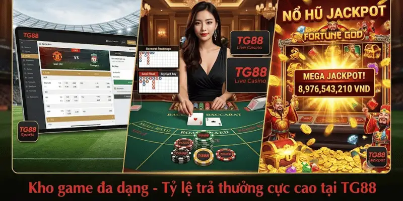 hệ thống trò chơi đa dạng tại tg88